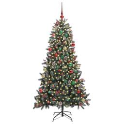 Berkfield Home Artificial Christmas Tree with 300 LEDs Green 99 x 99 x 180 cm - thumbnail 3