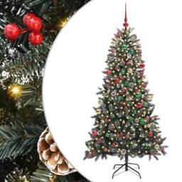 Berkfield Home Artificial Christmas Tree with 300 LEDs Green 99 x 99 x 180 cm - thumbnail 2