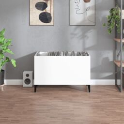 Berkfield Home Record Cabinet High Gloss White 74.5x38x48 cm Engineered Wood - thumbnail 3