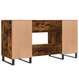 Berkfield Home Desk Smoked Oak 140x50x75 cm Engineered Wood in Brown - Size: 140 x 50 x 75 cm - thumbnail 8