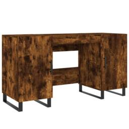 Berkfield Home Desk Smoked Oak 140x50x75 cm Engineered Wood in Brown - Size: 140 x 50 x 75 cm - thumbnail 1