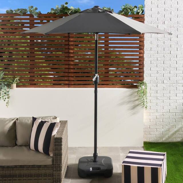 OHS Premium Parasol Umbrella Garden Outdoor Canopy Patio Sun Shade Beach in Grey