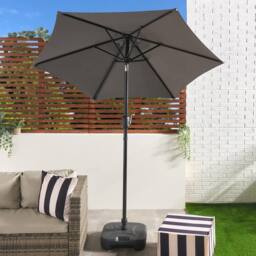 OHS Premium Parasol Umbrella Garden Outdoor Canopy Patio Sun Shade Beach in Grey - thumbnail 3