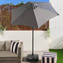 OHS Premium Parasol Umbrella Garden Outdoor Canopy Patio Sun Shade Beach in Grey - thumbnail 2