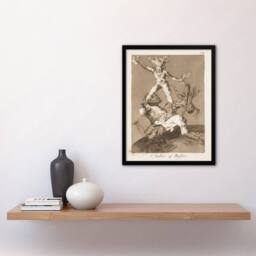 Artery8 Francisco Goya Up & Down Pan Deception Allegory Framed Art Print in Grey - Size: A4 - thumbnail 2
