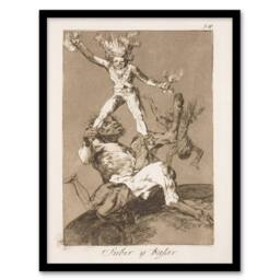 Artery8 Francisco Goya Up & Down Pan Deception Allegory Framed Art Print in Grey - Size: A4 - thumbnail 1