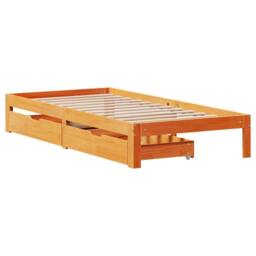 Berkfield Home Bed Frame with Drawers without Mattress Wax Brown 90x200 cm - thumbnail 3