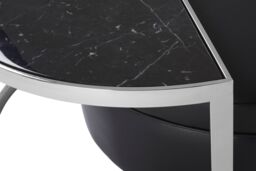 Orsina Luxurious Stool & Coffee Table Set, Center Table With Black Marble Top, Nesting Coffee Table For Lounge - thumbnail 5
