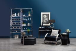 Orsina Luxurious Stool & Coffee Table Set, Center Table With Black Marble Top, Nesting Coffee Table For Lounge - thumbnail 2