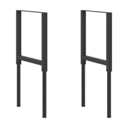 Berkfield Home Adjustable Work Bench Frames 2 pcs Metal 55x(69-95.5) cm Black - thumbnail 2