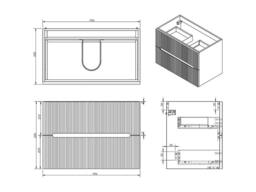 Vente-unique Fluted Wall-Hung Vanity Unit In Terracotta - 120 Cm - PAVANI - thumbnail 9