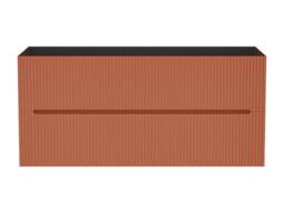 Vente-unique Fluted Wall-Hung Vanity Unit In Terracotta - 120 Cm - PAVANI - thumbnail 4