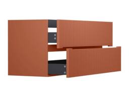 Vente-unique Fluted Wall-Hung Vanity Unit In Terracotta - 120 Cm - PAVANI - thumbnail 6