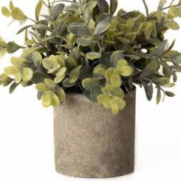 Lemon Pavilion Furniture and Decor Eucalyptus Plant in Stone Effect Pot Artificial Plant in Green - thumbnail 2