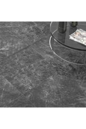 Living and Home 24Pcs Square Self Adhesive Stone Effect Floor Tiles in Dark Grey - thumbnail 3