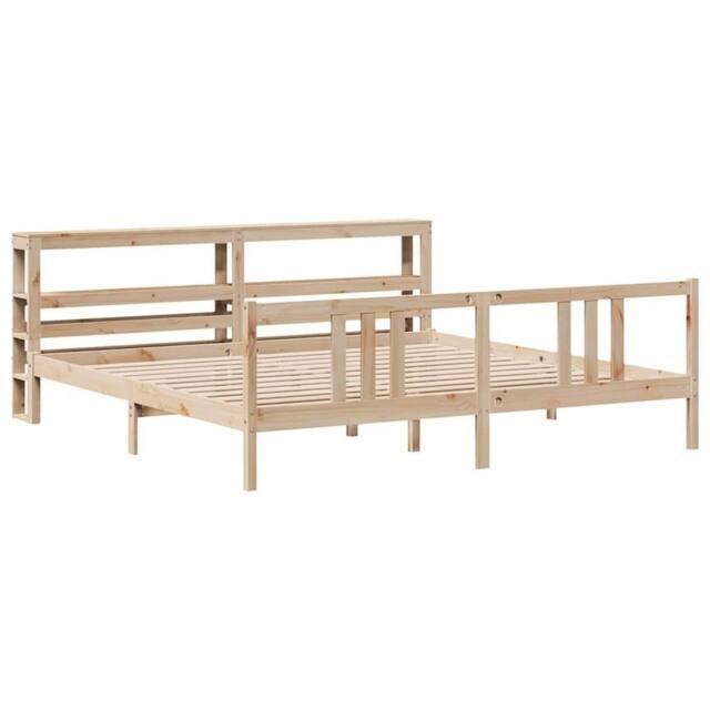 Berkfield Home Beautiful Bed Frame with Headboard without Mattress 200x200 cm in Light Tan - image 1