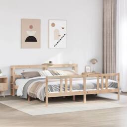 Berkfield Home Beautiful Bed Frame with Headboard without Mattress 200x200 cm in Light Tan - thumbnail 2