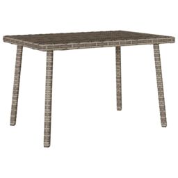 Berkfield Home Garden Coffee Table Rectangular Grey 60x40x37 cm Poly Rattan - Size: 60 x 40 x 37 cm - thumbnail 6