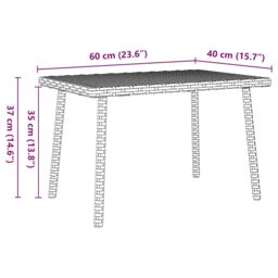 Berkfield Home Garden Coffee Table Rectangular Grey 60x40x37 cm Poly Rattan - Size: 60 x 40 x 37 cm - thumbnail 8