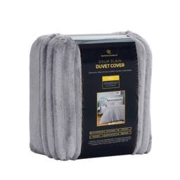 HOME LUXE INTERIOR Plush Faux Fur Chunky Ribbed Faux Fur Grey Bedding Duvet Set - King - Size: Single - thumbnail 2