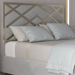 Casani Mallerstang Upholstered Soft Velvet Grey Metal Designer Bed Frame - Size: Single - thumbnail 5