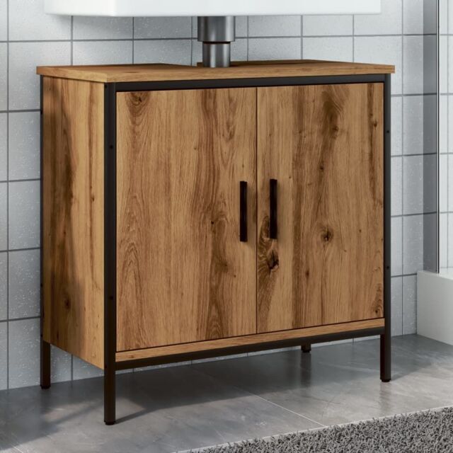 Berkfield Home Sink Cabinet Artisan Oak 60x30x60 cm Engineered Wood in Brown - Size: 60 x 30 x 60 cm - image 1