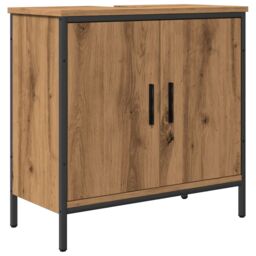 Berkfield Home Sink Cabinet Artisan Oak 60x30x60 cm Engineered Wood in Brown - Size: 60 x 30 x 60 cm - thumbnail 2