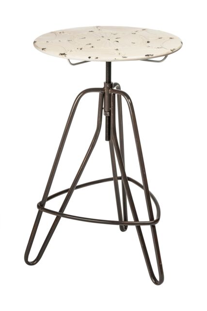 Orsina Industrial Style Red Metal Bar Table, Stable Constructed Kitchen Bar Table, Robust Breakfast Bar Table in Cream - image 1