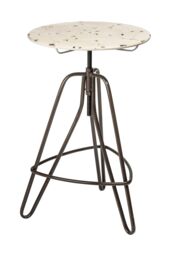 Orsina Industrial Style Red Metal Bar Table, Stable Constructed Kitchen Bar Table, Robust Breakfast Bar Table in Cream