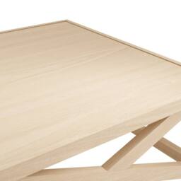 Wyld Haus Enniscorthy Large Blonde Oak Veneer Coffee Table X Frame in Beige - thumbnail 3