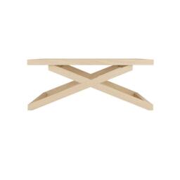 Wyld Haus Enniscorthy Large Blonde Oak Veneer Coffee Table X Frame in Beige - thumbnail 4