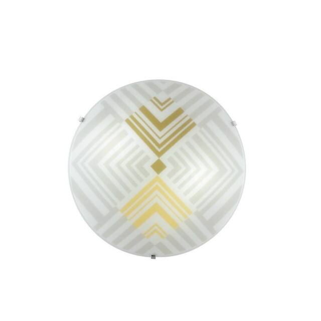 Netlighting SEVENTY 2 Light Patterned Glass Flush Ceiling Light White 30cm - image 1