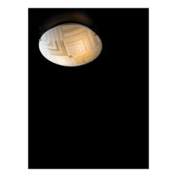 Netlighting SEVENTY 2 Light Patterned Glass Flush Ceiling Light White 30cm - thumbnail 4