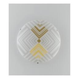 Netlighting SEVENTY 2 Light Patterned Glass Flush Ceiling Light White 30cm - thumbnail 2