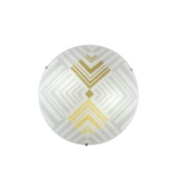 Netlighting SEVENTY 2 Light Patterned Glass Flush Ceiling Light White 30cm - thumbnail 1