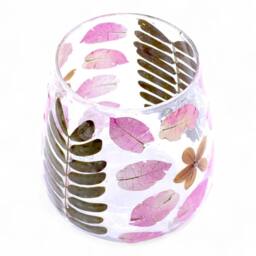 Serenityy Primavera Glass Vase Candle Holder with Dried Flowers - 12x11cm in Clear - Size: 12x11 cm - thumbnail 9