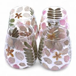 Serenityy Primavera Glass Vase Candle Holder with Dried Flowers - 12x11cm in Clear - Size: 12x11 cm - thumbnail 8