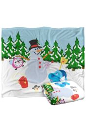 Blues Clues Blue Snowman Winter Landscape Silky Touch Super Soft Throw Blanket 152 X 127 cm in White - thumbnail 2