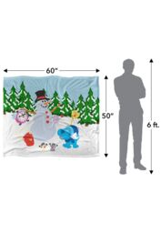 Blues Clues Blue Snowman Winter Landscape Silky Touch Super Soft Throw Blanket 152 X 127 cm in White - thumbnail 5