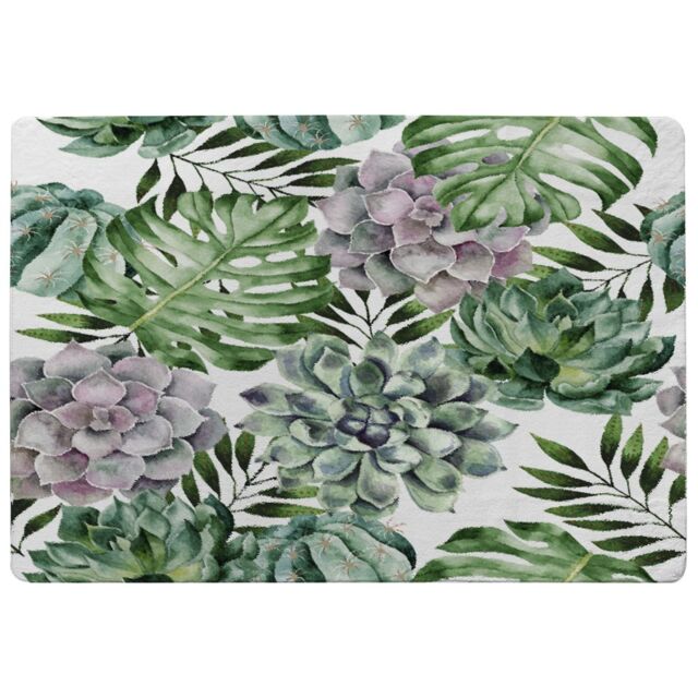 Benjamin Tate Design Watercolour Botanical Leaves Rug in Natural - Size: Large - image 1
