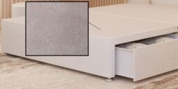 "Somnior Alexas 2 Drawers Divan Bed with 30"" Upholstered Headboard Plush Velvet in White - Size: Single" - thumbnail 2