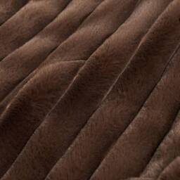 OHS Faux Fur Ribbed Fleece Throw Blanket Winter Warm Supersoft in Chocolate - Size: 125 cm x 150 cm - thumbnail 5