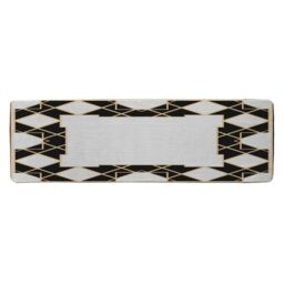 Benjamin Tate Design Art Dco Diamond Border Runner Rug in Natural - Size: 67 cm x 230 cm - thumbnail 1