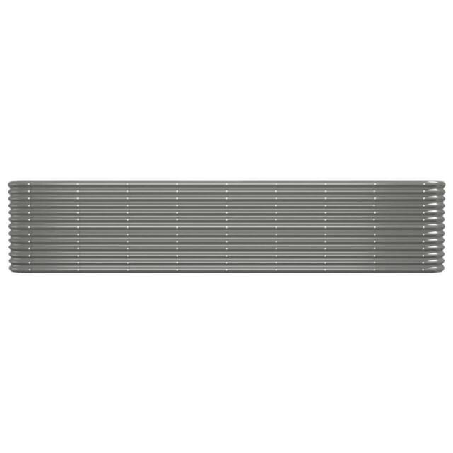 Berkfield Home Garden Raised Bed Powder-coated Steel 332x40x68 cm Grey - Size: 332 x 40 x 68 cm - image 1