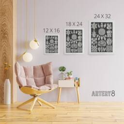 "Artery8 Bryozoa Aquatic invertebrates Haeckel Botanical Canvas Wall Art in Black - Size: W18"" x H24""" - thumbnail 4
