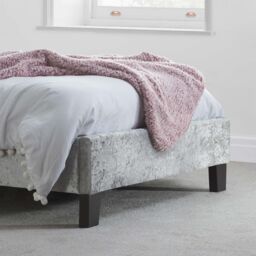Birlea Bed Frame & Mattress Silver Velvet Fabric Sleepsoul Paris in Grey - Size: Single - thumbnail 4