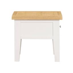 Home Source Bedroom Solid Wooden 1 Drawer Side Lamp Table Bedside Cabinet Oak Top in White - thumbnail 6