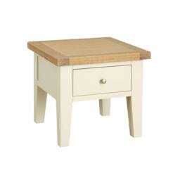 Home Source Bedroom Solid Wooden 1 Drawer Side Lamp Table Bedside Cabinet Oak Top in White - thumbnail 8