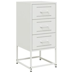Berkfield Home Bedside Cabinets 2 pcs White 36x39x78 cm Steel - Size: 36 x 39 x 78 cm - thumbnail 5