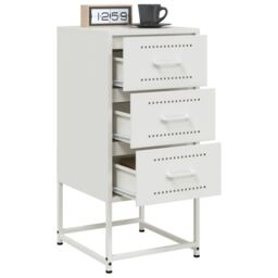 Berkfield Home Bedside Cabinets 2 pcs White 36x39x78 cm Steel - Size: 36 x 39 x 78 cm - thumbnail 4
